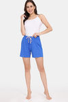 Rosaline Rural Charm Knit Cotton Shorts - Princess Blue — thumbnail 4